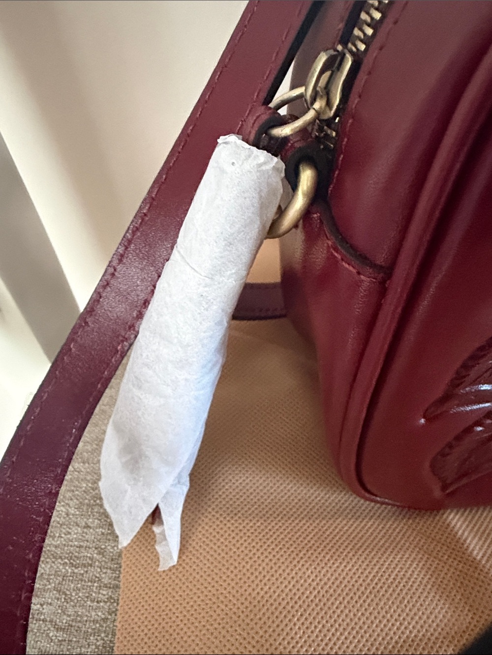 Patricia Nash Josie Floral Embossed Maroon Leather Crossbody NWOT - Picture 3 of 7